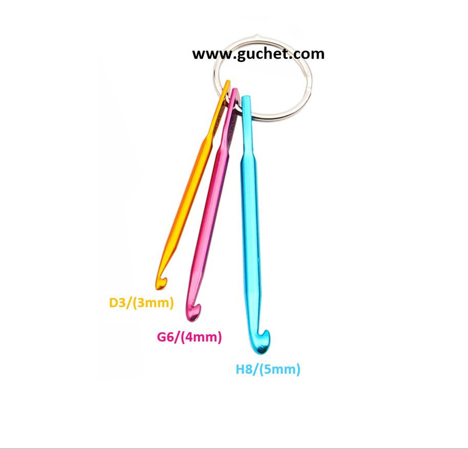 Crochet Hook Keychain Includes 3 Sizes Portable Crochet Etsy