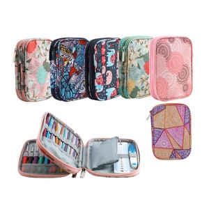 Crochet Hook Case - Empty - Storage Case for Crochet Hooks and Accessories 5.5&quot;x6.8&quot;