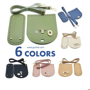 DIY Purse Making Kit Leather Kit Includes 4 Pieces Handbag Kit for Crocheting 1 of Each Color