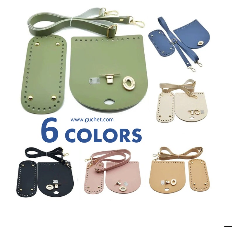 DIY Purse Making Kit Leather Kit Includes 4 Pieces Handbag Kit for Crocheting 1 of Each Color