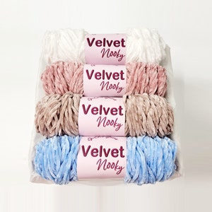 Yarn Pack - Velvet Yarn  "Crystal" Gift for Yarn Lover, Gift for Her, Crocheting Yarn, Gift for Mom, Knitting Yarn, GuChet