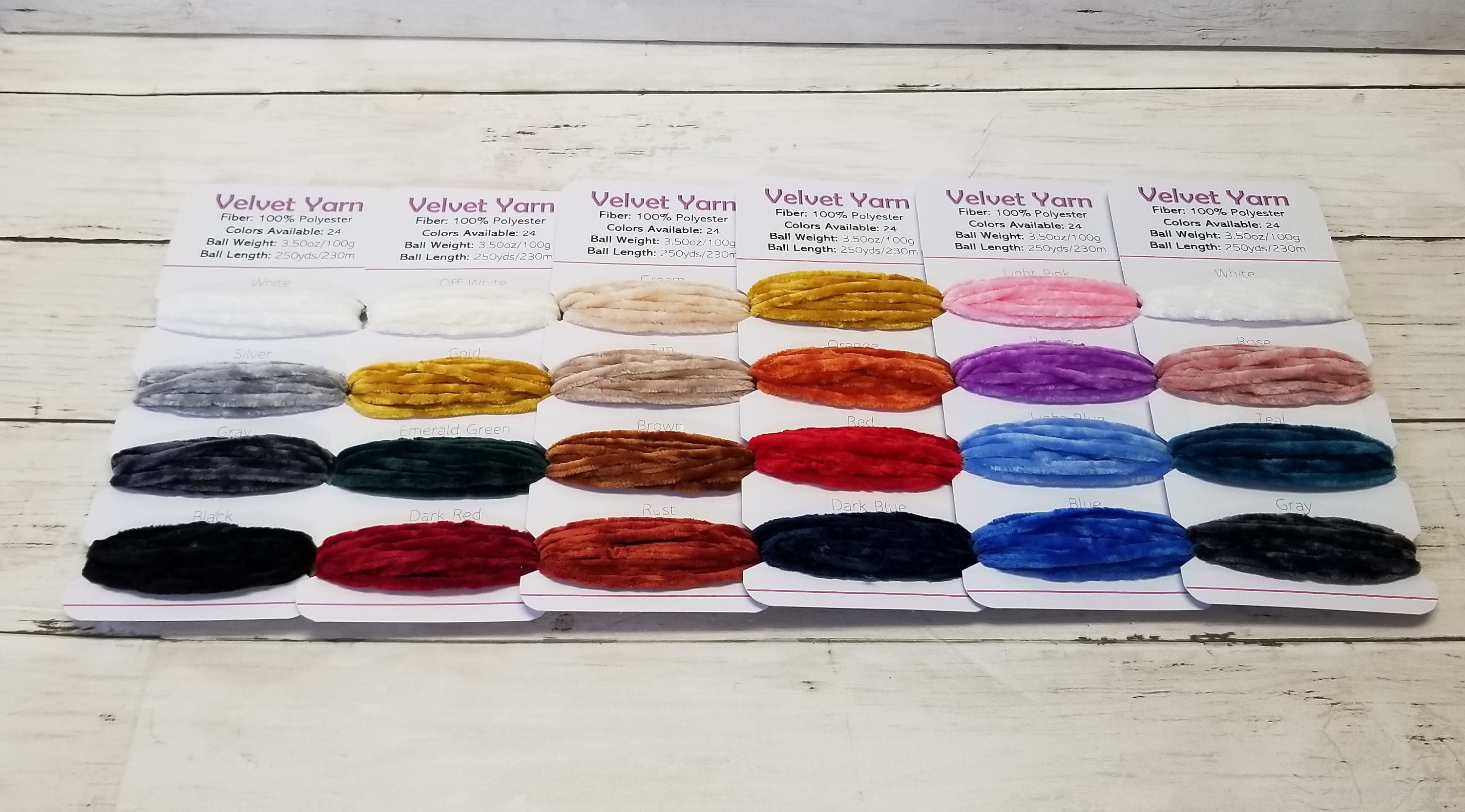 Yarn Sample Card Velvet Yarn Includes 4 yarn samples per Etsy