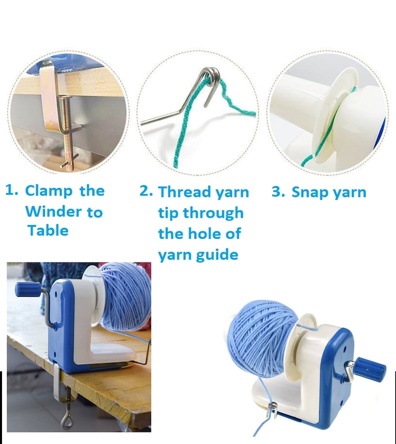 Blue Thread Snapping Yarn Winder - Plastic Tabletop Style Winder -updated - Guchet Yarn ...