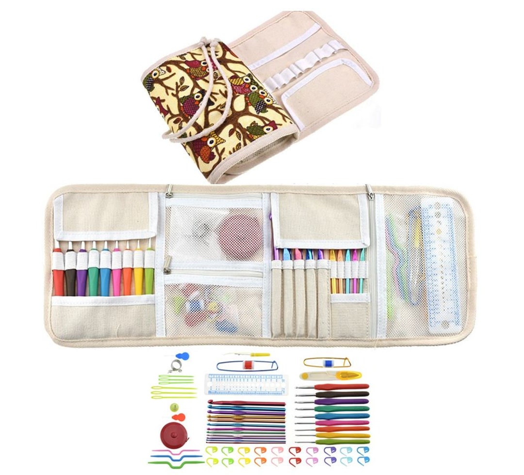 Crochet Hook Set Includes 64 Pieces With Ergonomic Handle Hooks