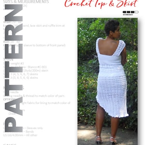 Crochet Skirt & Top Pattern Set "Bella" Crochet Dress Pattern, Crocheting Clothing Pattern, Plus Size Crochet, Crochet Top Guchet