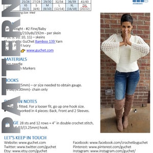 Crochet Pattern, Crochet Clothing Pattern, Bell Sleeve Top, Crochet Top Pattern, Plus Size Crochet Pattern, PDF Crochet Pattern GuChet, Yarn
