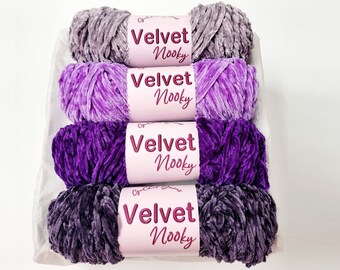 Yarn Pack - Velvet Yarn  "Purple Haze" Gift for Yarn Lover, Gift for Her, Crocheting Yarn, Gift for Mom, Knitting Yarn, GuChet