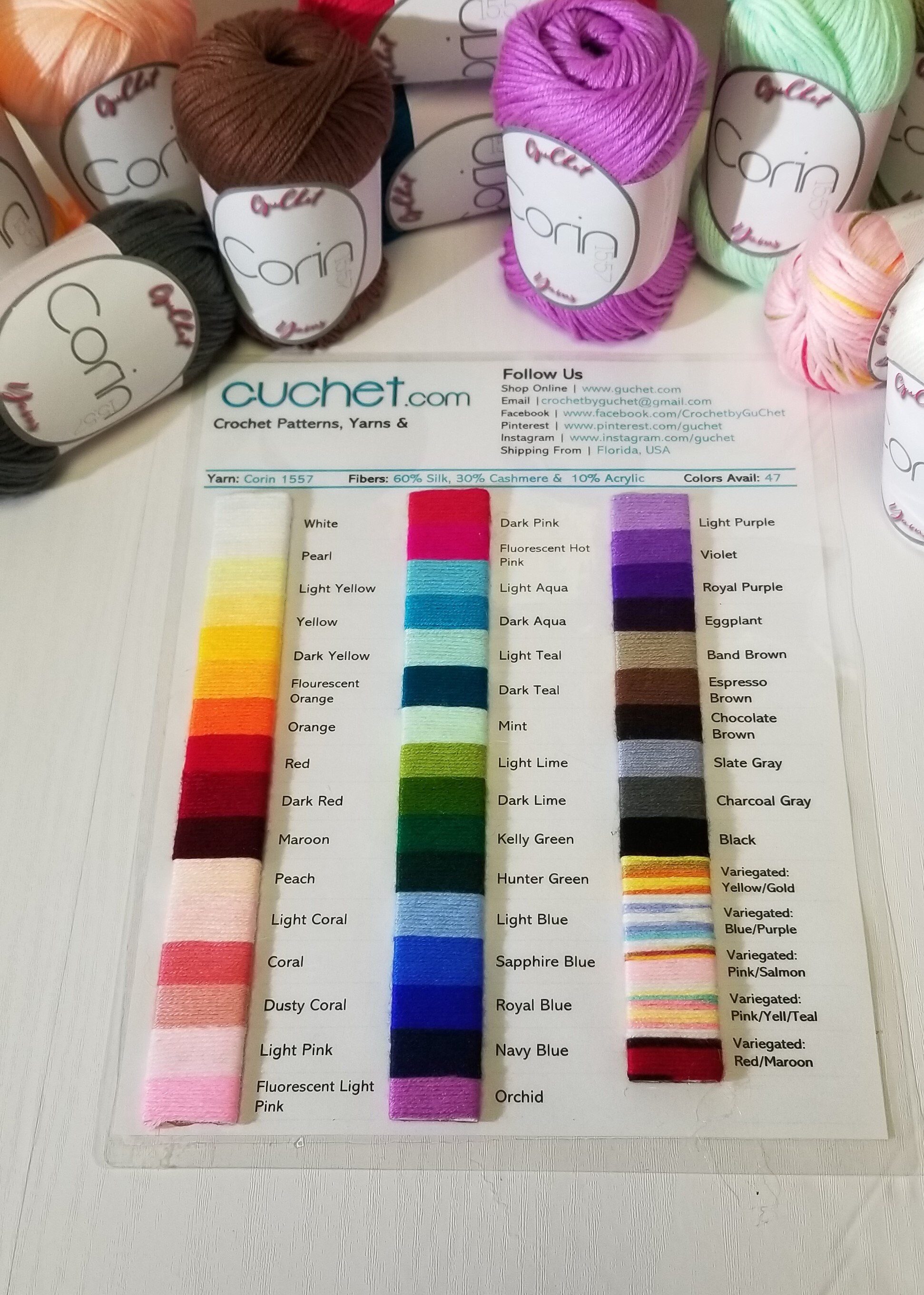 Real Yarn Chart FREE SHIPPING Cashmere Silk Yarn 47 colors Etsy