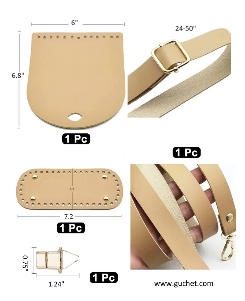 Kit de fabrication de sac à main DIY Cuir Le kit comprend 4 pièces Kit de sac à main pour le crochet image 8