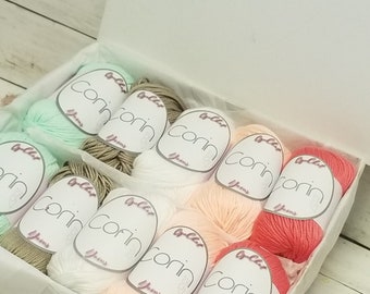 Yarn, Free Shipping, Yarn Gift Set, Silk Yarn, Cashmere Yarn, Crochet Yarn, Knitting Yarn, GuChet, Gift for Woman, Mothers Day Gift