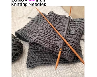 Long Knitting Needle Set - DP - 14 inches - Bamboo - 10 Sizes - Double Pointed Knitting Needles