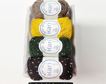 Yarn Gift Set - Cotton/Silk Yarn - Gift for Yarn Lover, Silk Yarn, Gift for Knitter, Yarn for Baby Items, Yarn for Amigurumi - DECK THE HALL