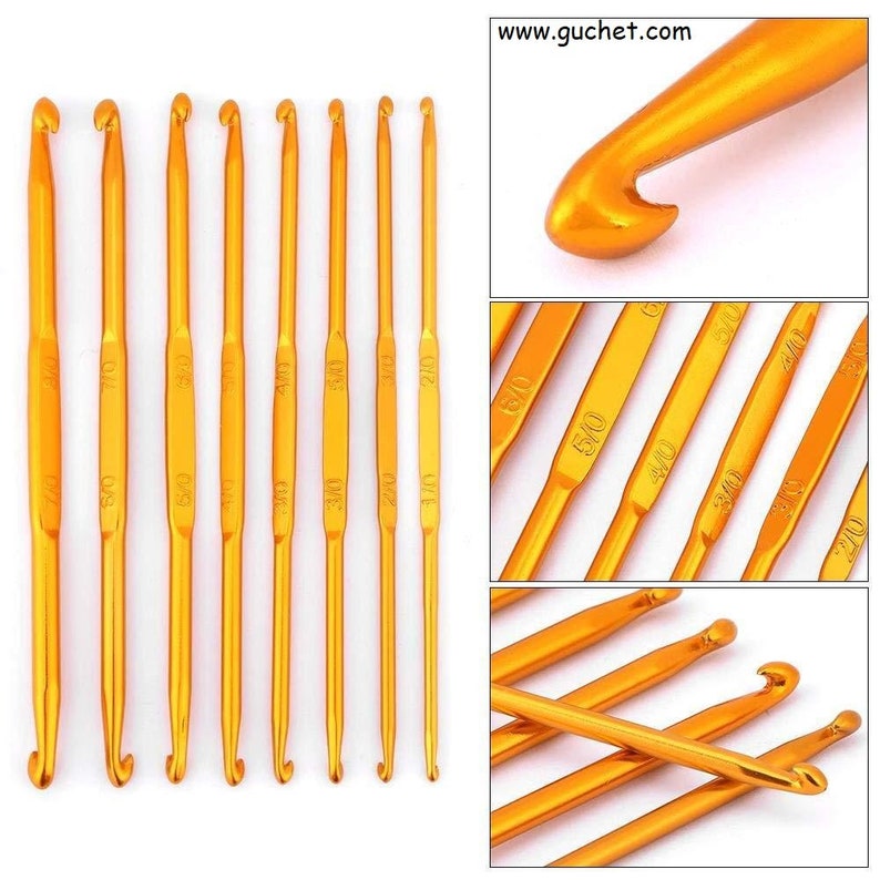 Double Ended Crochet Hooks Set Includes 8 Hooks 16 Sizes Etsy