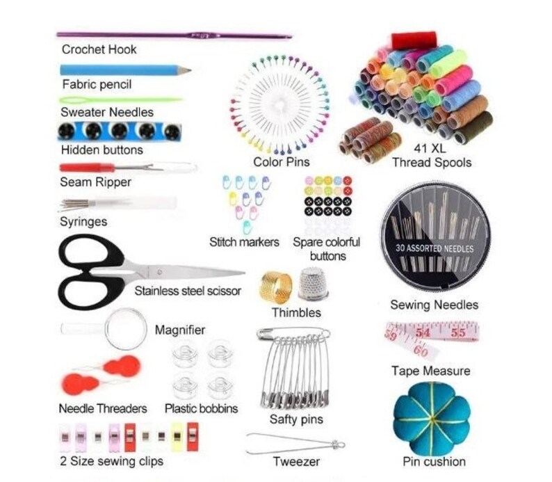 226 Piece Sewing Kit in black zip case by GuChet