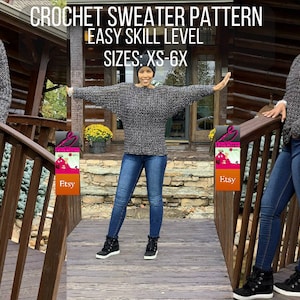 Crochet Sweater Pattern, Sizes: XS-6X, Crochet Clothing Pattern, Crochet Top Pattern, PDF Crochet Pattern, GuChet , DOLMAN image 9