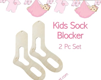 Sock Blockers for Knitting - Wooden - 2 Pc Set - Kids/Children Size - Foot Length = 4 InchesCrochet Sock Making - Sock Blockers, KIDS