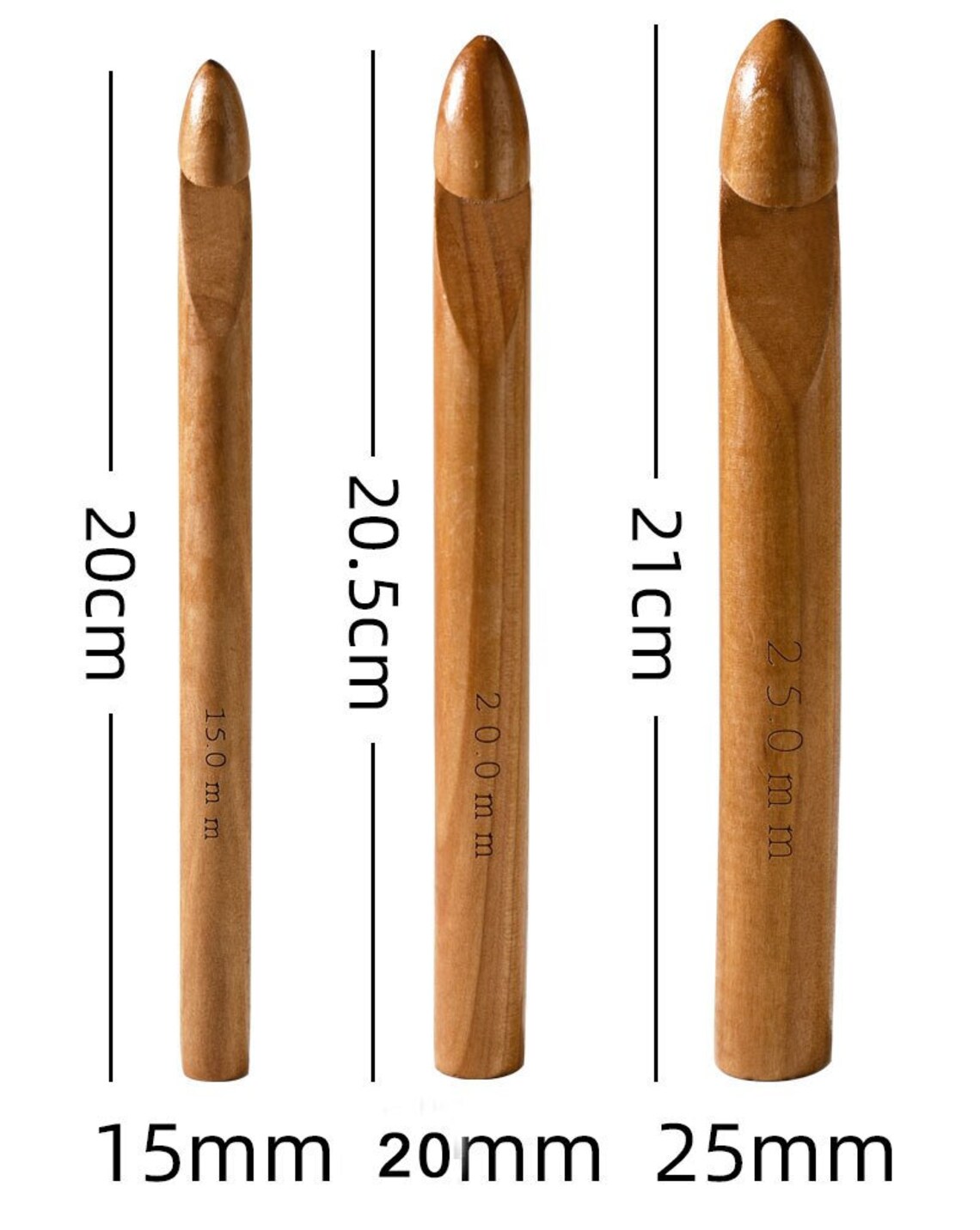 Jumbo Crochet Hooks Bamboo Includes Sizes 15mm 20mm 25mm Etsy