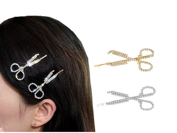 Scissor Hair Clip – Bling Style - Gold or Silver Gift for  display picture 3