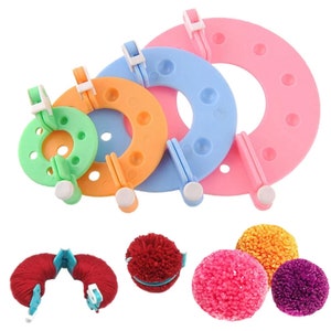 PomPom Maker Set - Set inclues 4 different sizes - DIY PomPom Kit, Make your Own Pom Pom's, CLASSIC