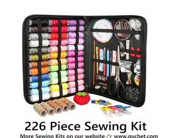 Sewing Kit includes 226 Pieces in zippered case, Hand Sewing Kit - DIY Sewing Kit - Emergency Sewing Kit, Wedding Day Sewing Kit