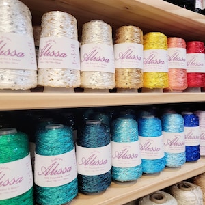Yarn, Sequined Yarn, 33 Colors, Sequined Thread, Crochet Yarn, Knitting Yarn, Weaving Yarn, Luxury Thread, Yarn With paillettes , ALISSA