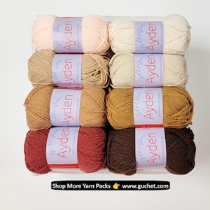 Yarn, Acrylic Yarn, Lightweight & Soft Yarn, Knitting Yarn, Crocheting Yarn, Punch Needle Yarn, Guchet, Soft yarn, Baby Yarn AYDEN Skin Tone Collection