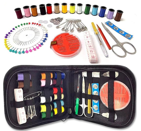 Sewing Kit Includes 98 Pieces in Zippered Pounch, Hand Sewing Kit DIY  Sewing Kit Emergency Sewing Kit, Wedding Day Sewing Kit 