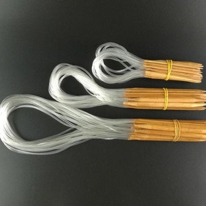 Circular Knitting Needles - Set with Bamboo Tips - Includes 18 needles - LONG & SHORT needles on cable. Needle sizes: 2.0mm-12.0mm