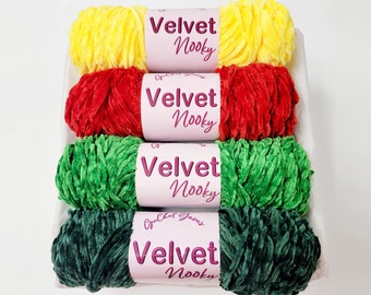 Yarn Pack - Velvet Yarn "Happy Holidays" Gift for Yarn Lover, Gift for Her, Crocheting Yarn, Gift for Mom, Knitting Yarn, GuChet