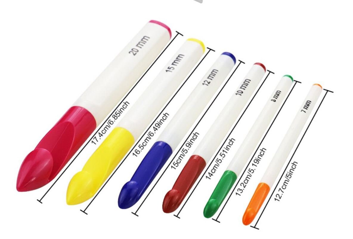 Jumbo Crochet Hook Set Includes 6 Hook Sizes 20mm 15mm Etsy