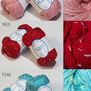 Yarn, Silk & Cotton Blended with Flecks, 4 Worsted Weight Yarn, Crochet Yarn, Knitting Yarn, Silk Yarn, Yarn for Baby Blanket, Organic yarn afbeelding 5