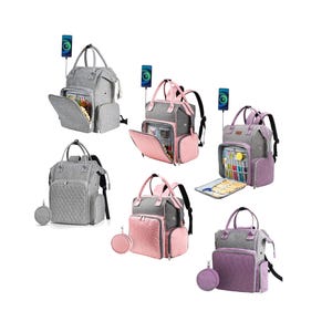 Yarn Backpack with USB Port - Crochet Tote Bag, Knitting Tote Bag, Gift for Crocheter, Gift for Yarn Lover - Solids