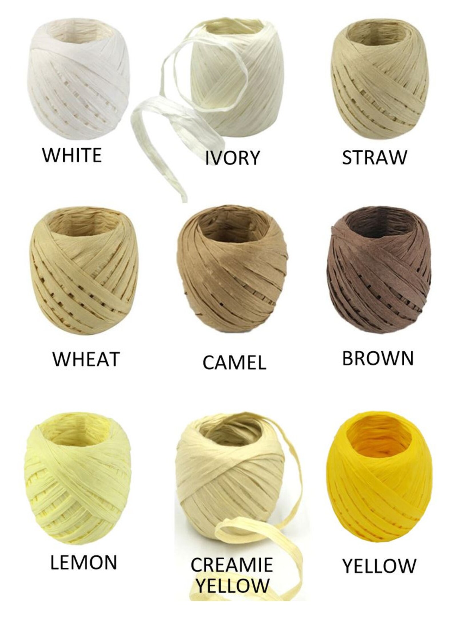 Raffia Yarn Straw Yarn Paper Yarn Tape Yarn 35 Colors Etsy