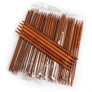 Double Pointed Knitting Needle Set - Includes 15 pairs (75 pieces) - Sizes 2-10mm - 7.9" long - Bamboo Knitting Needles