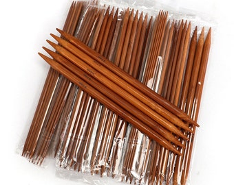 Double Pointed Knitting Needle Set - Includes 15 pairs (75 pieces) - Sizes 2-10mm - 7.9" long - Bamboo Knitting Needles