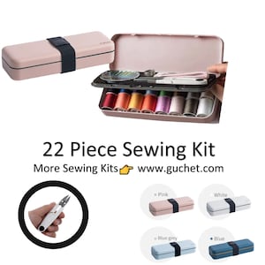 Sewing Kit (22 Pieces) in plastic case, Hand Sewing Kit - DIY Sewing Kit - Emergency Sewing Kit, Wedding Day Sewing Kit