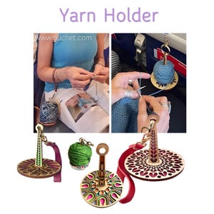 Yarn Holder - Mini Yarn Winder - Wooden - Portable Yarn Holder - Wrist Hanging Yarn Holder -On - Gift for Knitter - Gift for Crocheter