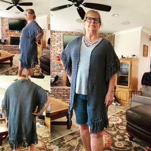 Crochet Cardigan Pattern Crochet Poncho Pattern Plus Size Crochet Crochet Vest Pattern Crochet Clothing Pattern PDF Crochet Pattern image 7