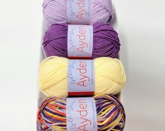 Yarn Gift Set - Baby Soft Acrylic Yarn - Ayden - Gift for Yarn Lover, Soft yarn, Gift for Crocheter, Gift for Knitter - Sunset