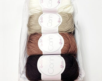 Coffret cadeau laine - fil de soie/cachemire « ours en peluche » cadeau pour amateur de fil, fil de coton, cadeau pour elle, fil à crocheter, cadeau pour tricoteuse, GuChet