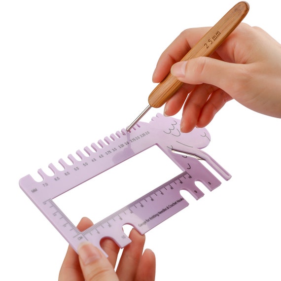 1 x Plastic Knitting Needle Size Gauge Ruler Weaving Tools- Inches
