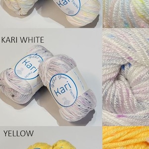 Yarn, Silk & Cotton Blended with Flecks, 4 Worsted Weight Yarn, Crochet Yarn, Knitting Yarn, Silk Yarn, Yarn for Baby Blanket, Organic yarn afbeelding 3