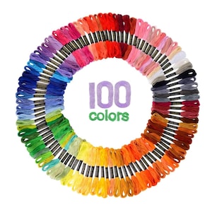 Embroidery Thread - 100 Piece Pack - Starter Embroidery Floss Set - Hand Embroidery Thread