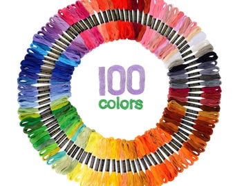 Embroidery Thread - 100 Piece Pack - Starter Embroidery Floss Set - Hand Embroidery Thread