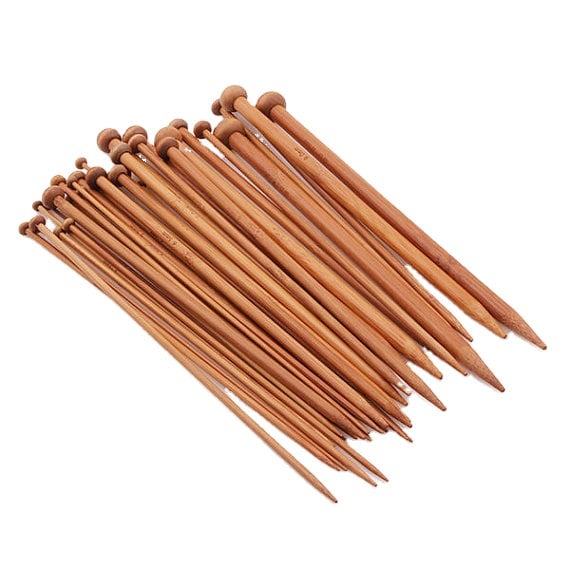 Dilwe Bamboo Knitting Needles Smooth Double Pointed Set 15 Sizes from 2mm to 10mm, Knitting Needles,Bamboo Knitting Needle