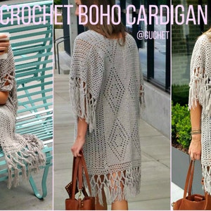 Crochet Cardigan Pattern Crochet Poncho Pattern Plus Size Crochet Crochet Vest Pattern Crochet Clothing Pattern PDF Crochet Pattern image 2