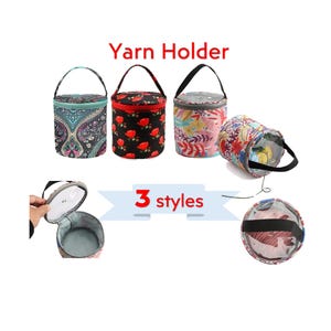 Yarn Holder Case - Empty - Small Storage Case for Yarns and Accessories - Round - 5.6&quot;x5.6&quot;