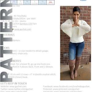 Crochet Top Pattern, Crochet Clothing Pattern, Bell Sleeve, Crochet Shirt Pattern, Plus Size Crochet Pattern, PDF Crochet Pattern  GuChet