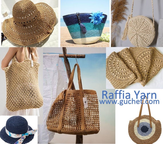 Fil De Raphia Naturel 200 M - Pour Crochet, Décoration, Chapeaux, Sacs - Couleurs Vives Et Biodégradable