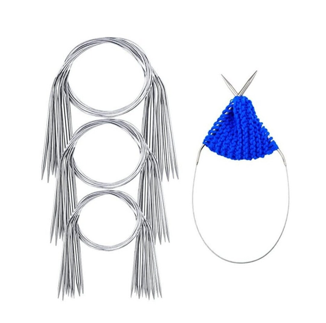  Circular Knitting Needles 16 Inch Set Round Metal Kit Size 13  10 8 6 2.5 0